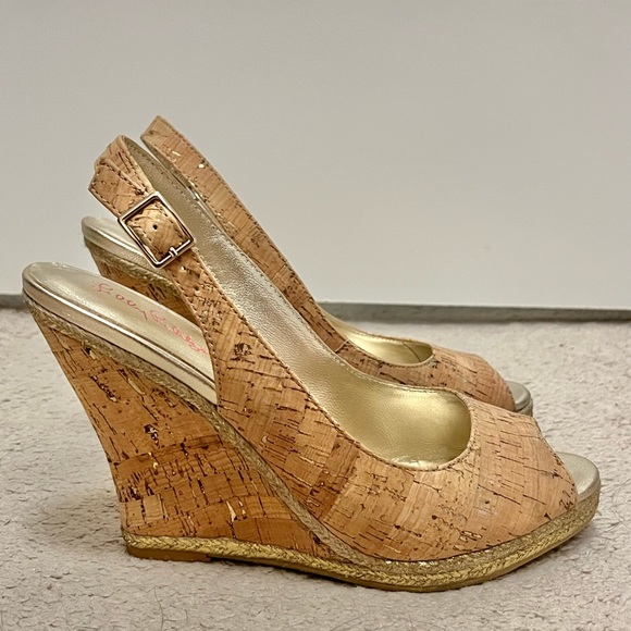 Lilly Pulitzer Shoes Lilly Pulitzer Kristin Wedge Corkgold Poshmark
